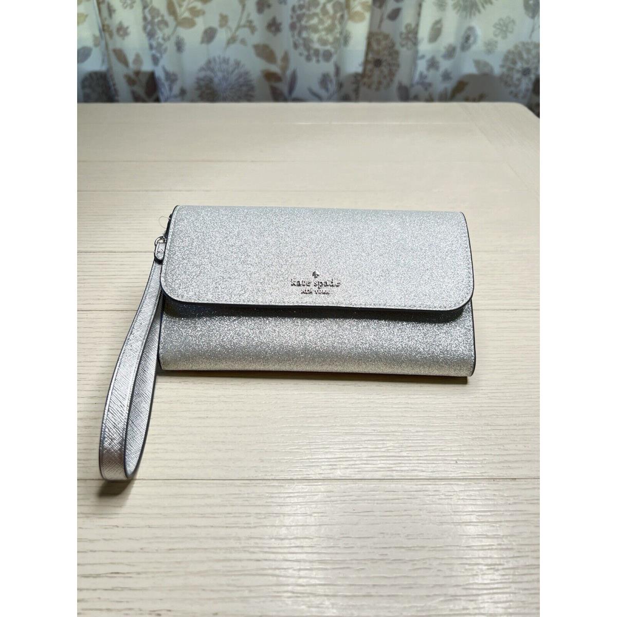 Kate Spade Glitter Clutch/ Wristlet Silver