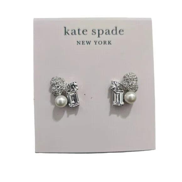 Kate Spade New York Bouquet Toss Cubic Zirconia Artificial Pearl Stud Earrings