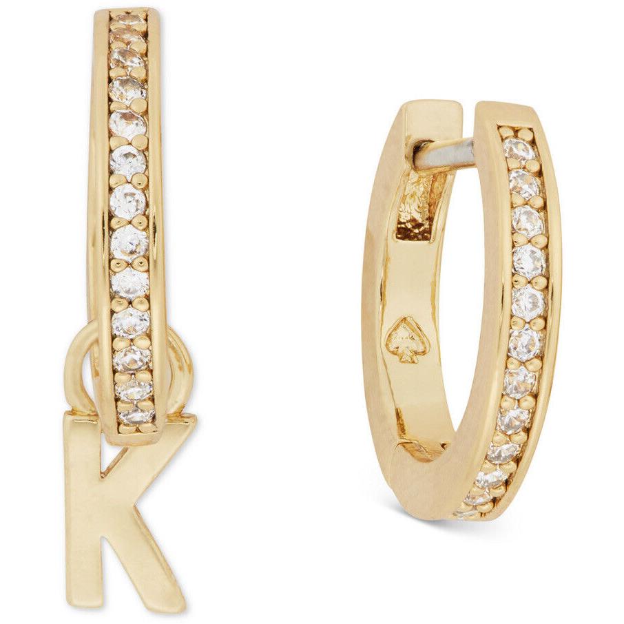 Kate Spade Gold Tone K Initial Mismatch Huggie Hoop Earrings- I13M