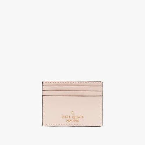 Kate Spade Madison Small Slim Card Holder Conch Pink Leather Wallet KC582