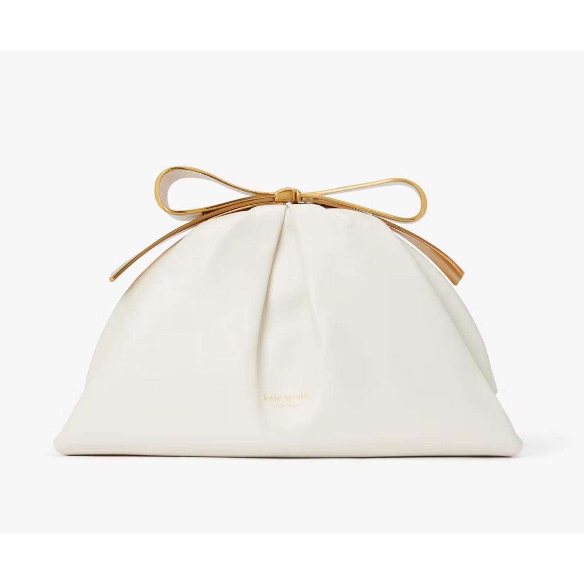 Kate Spade Bow Frame Clutch Cream