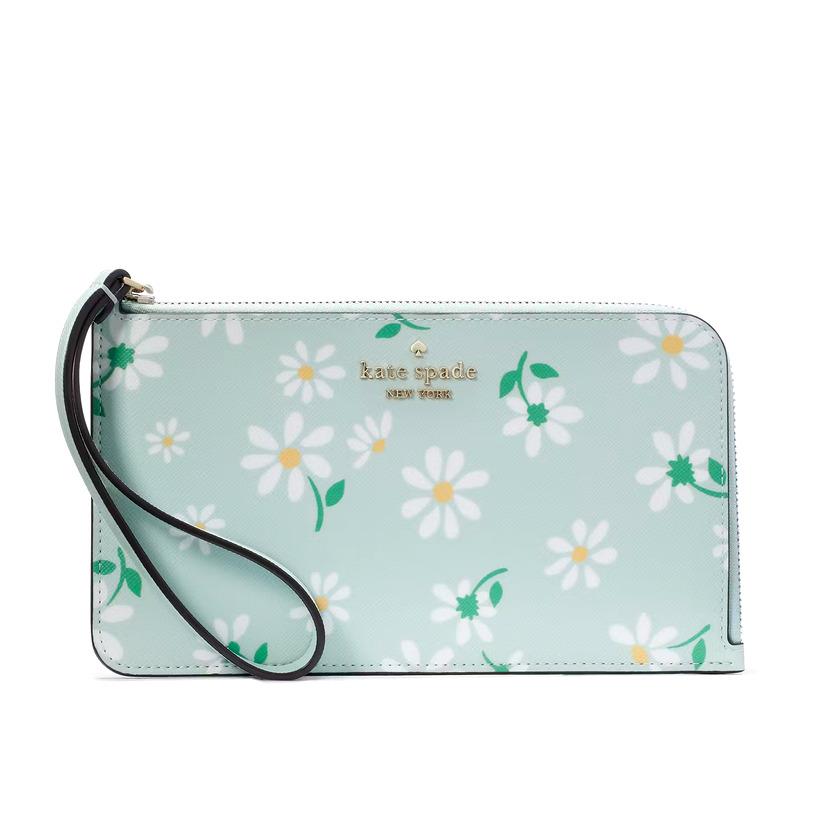 Kate Spade Medium L-zip Lucy Wristlet - Day Tripper Scattered Daisies Floral