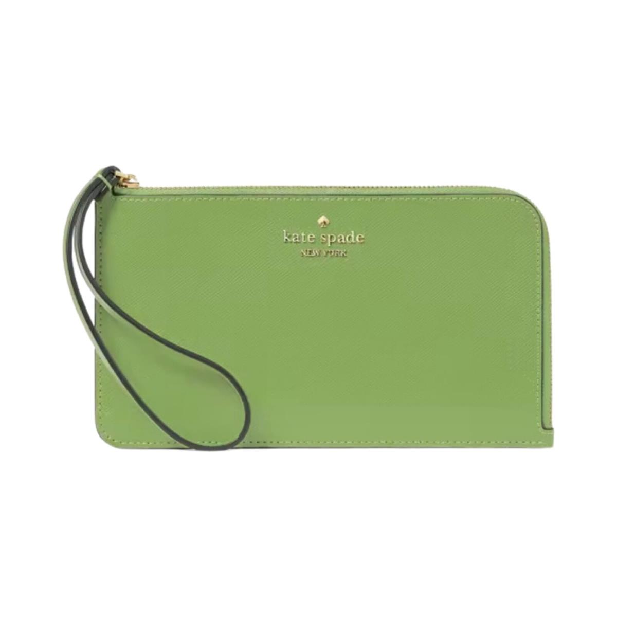 Kate Spade Lucy Glitter Medium L-zip Wristlet Turtle Green