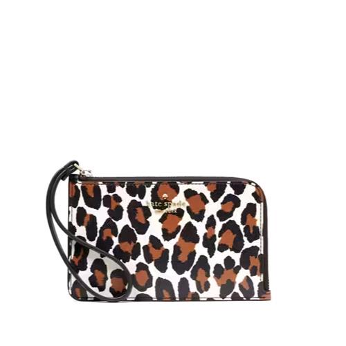 Kate Spade Lucy Leopard Small L Zip Wristlet KH770 New Style