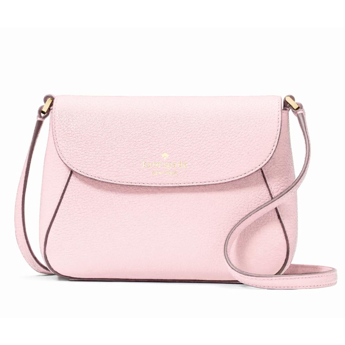 New Kate Spade Monica Mini Flap Crossbody Bag Leather Shimmer Pink with Dust Bag