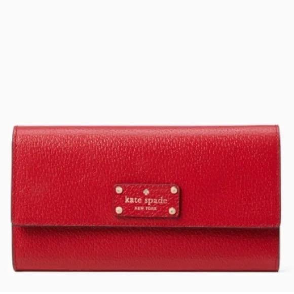 Kate Spade Leather Jean Wellesley Large Wallet WLRU5119 Hotchili