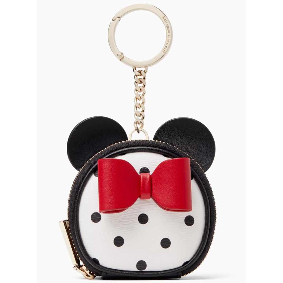 Disney X Kate Spade Minnie Mouse Coin Purse K4818 Black White Red Leather