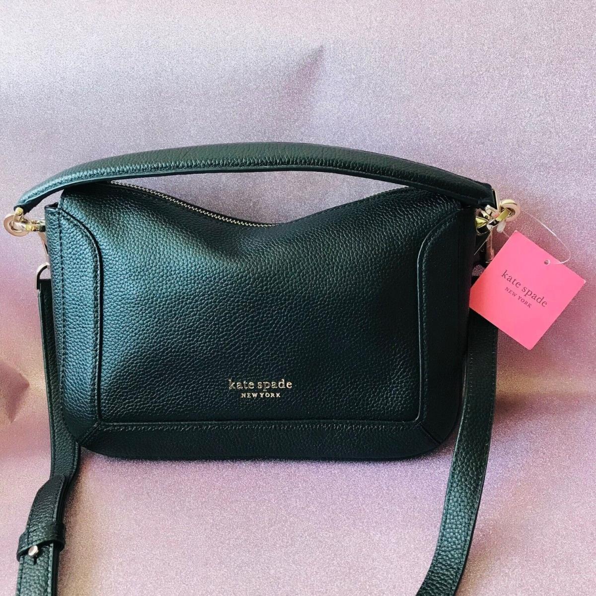 Kate Spade Crush Pebbled Medium Crossbody Black Detachable Strap / Top Handle