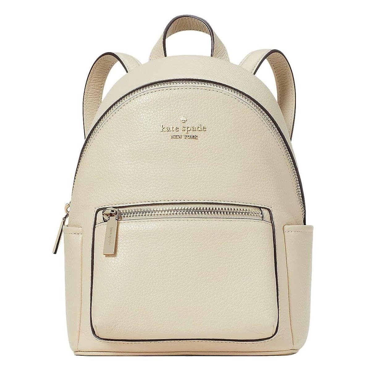 Kate Spade Leila Pebbled Leather Mini Dome Backpack Bag Light Sand