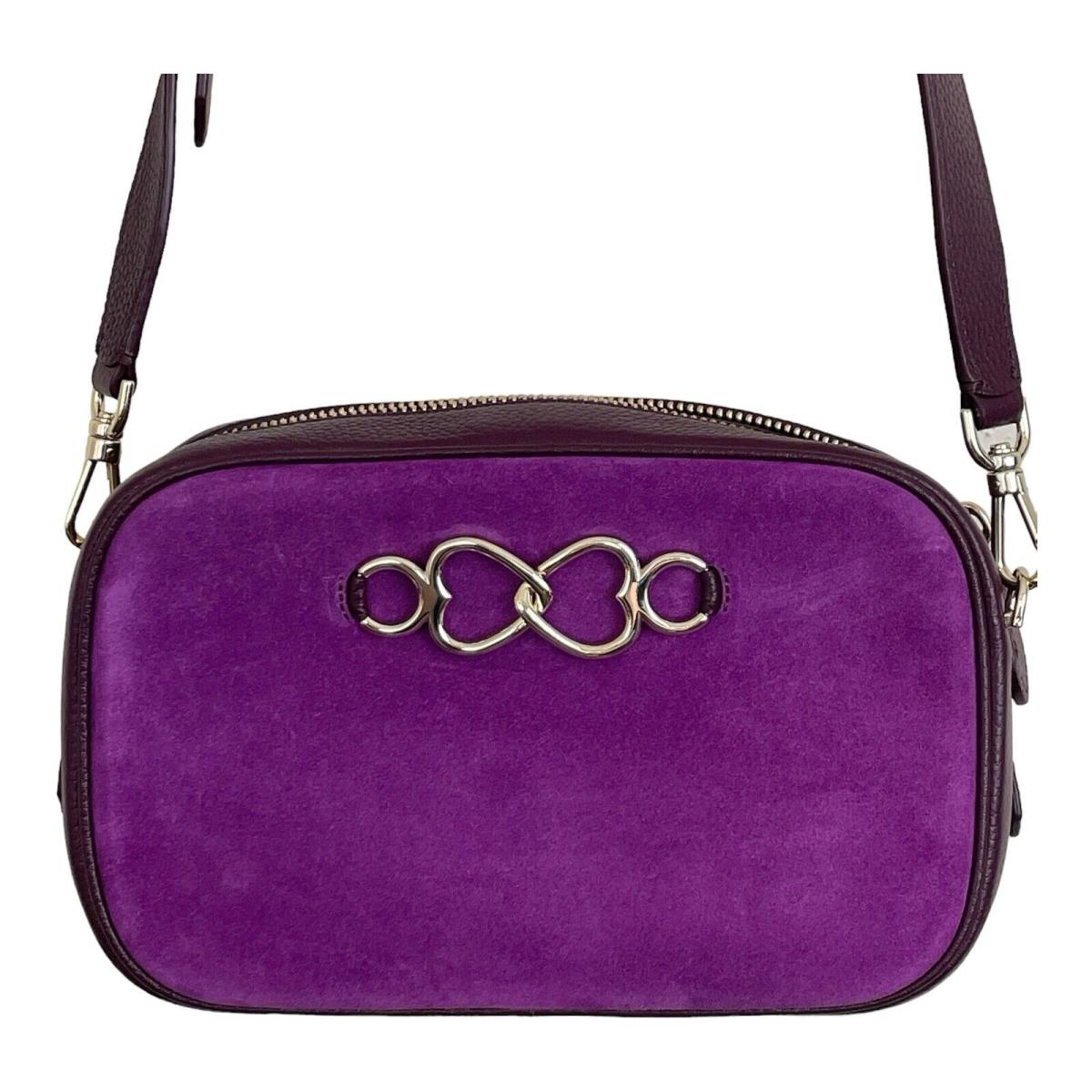 Kate Spade Crossbody Infinite Suede Medium Camera Bag Purple Berry Blitz