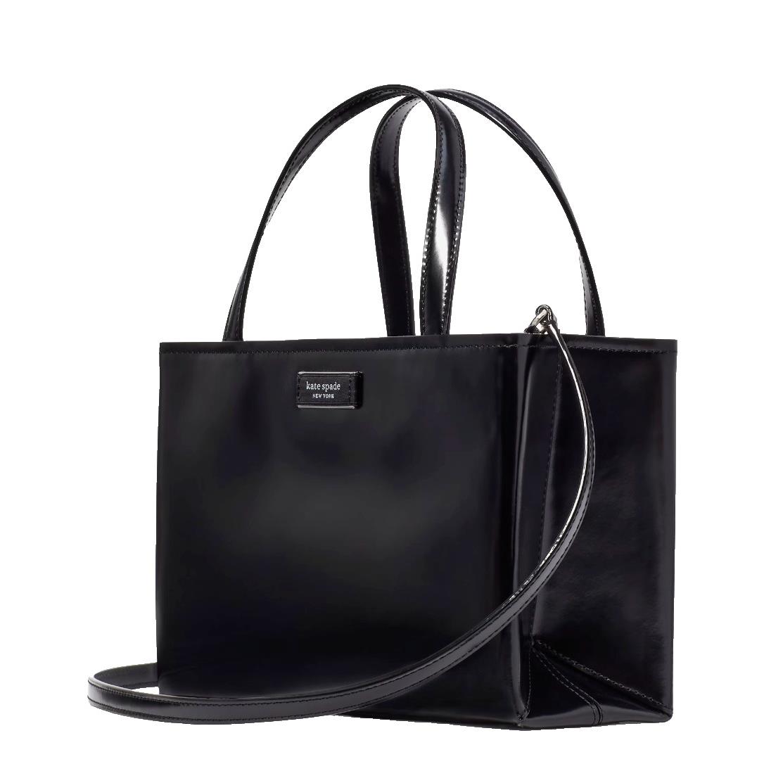 New Kate Spade Sam Icon Spazzolato Leather Small Tote Black