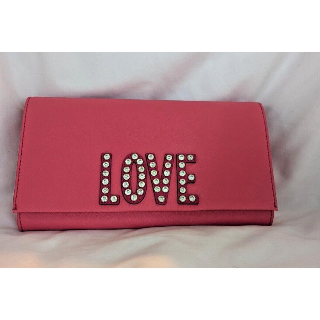 Kate Spade Love Birds Tally Clutch Saffiano Pink Leather-nwt-rp