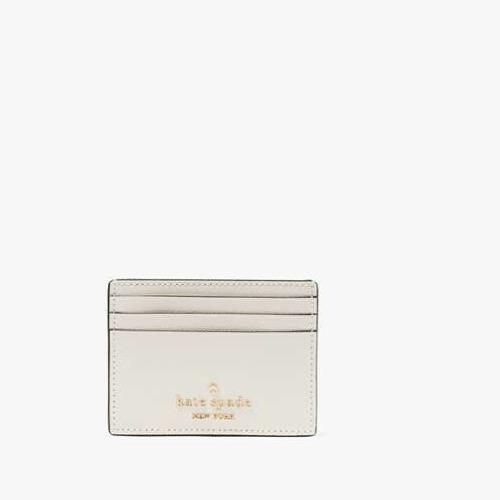 Kate Spade Madison Small Slim Card Holder Meringue Saffiano Leather Wallet KC582