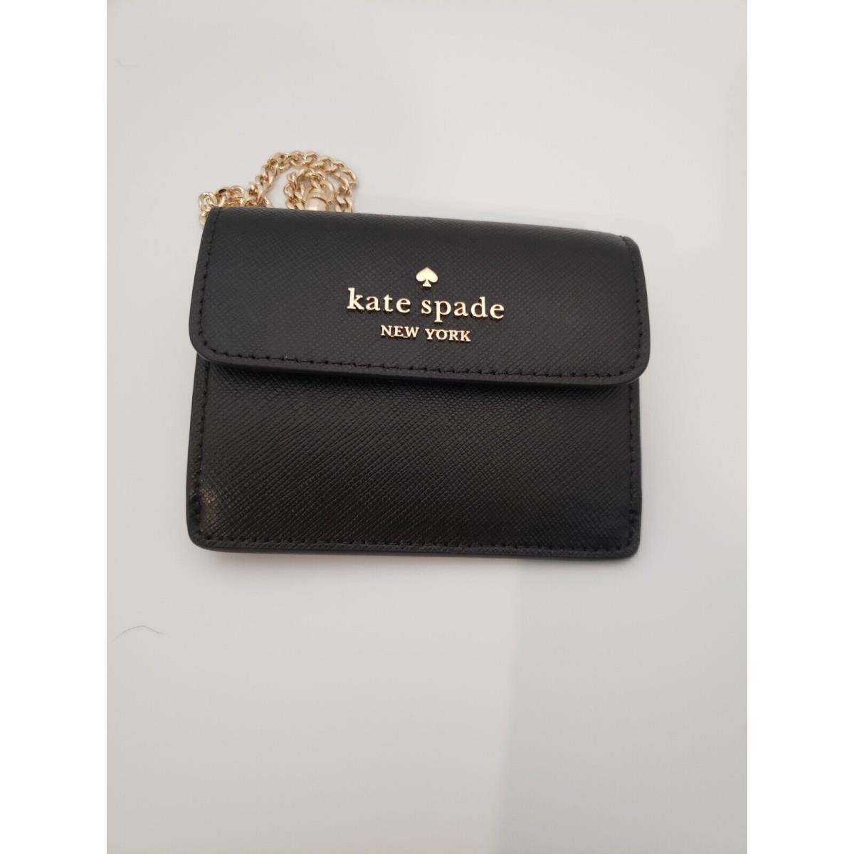 Kate Spade Madison Saffiano Leather Small Flap Card Case In Black KC591