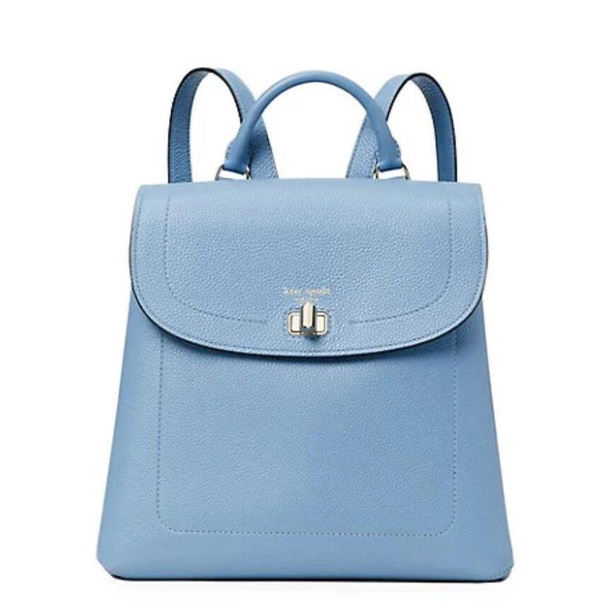 Kate Spade Backpack Medium Blue Essential Turnlock Flap Leather Womens Origpkg