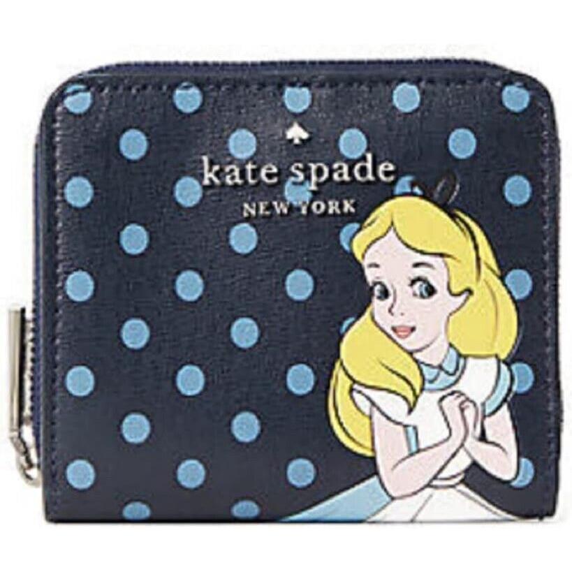 Kate Spade New York X Disney Alice In Wonderland Small Zip Around Bifold Wallet