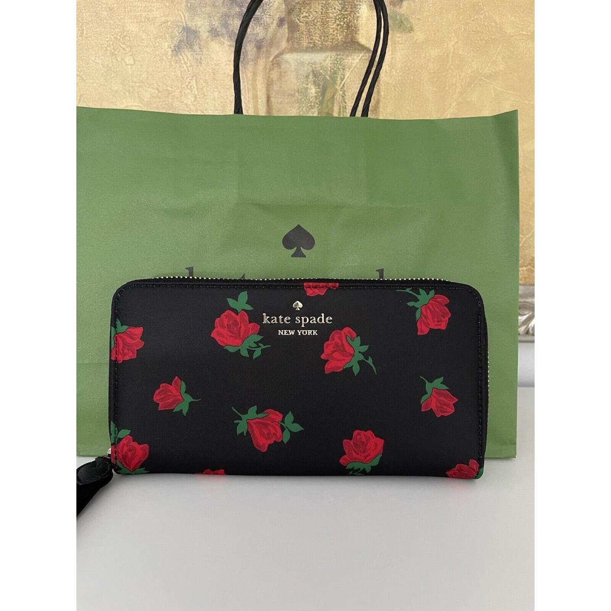 Kate Spade Chelsea Rose Toss Printed Large Continental Wallet