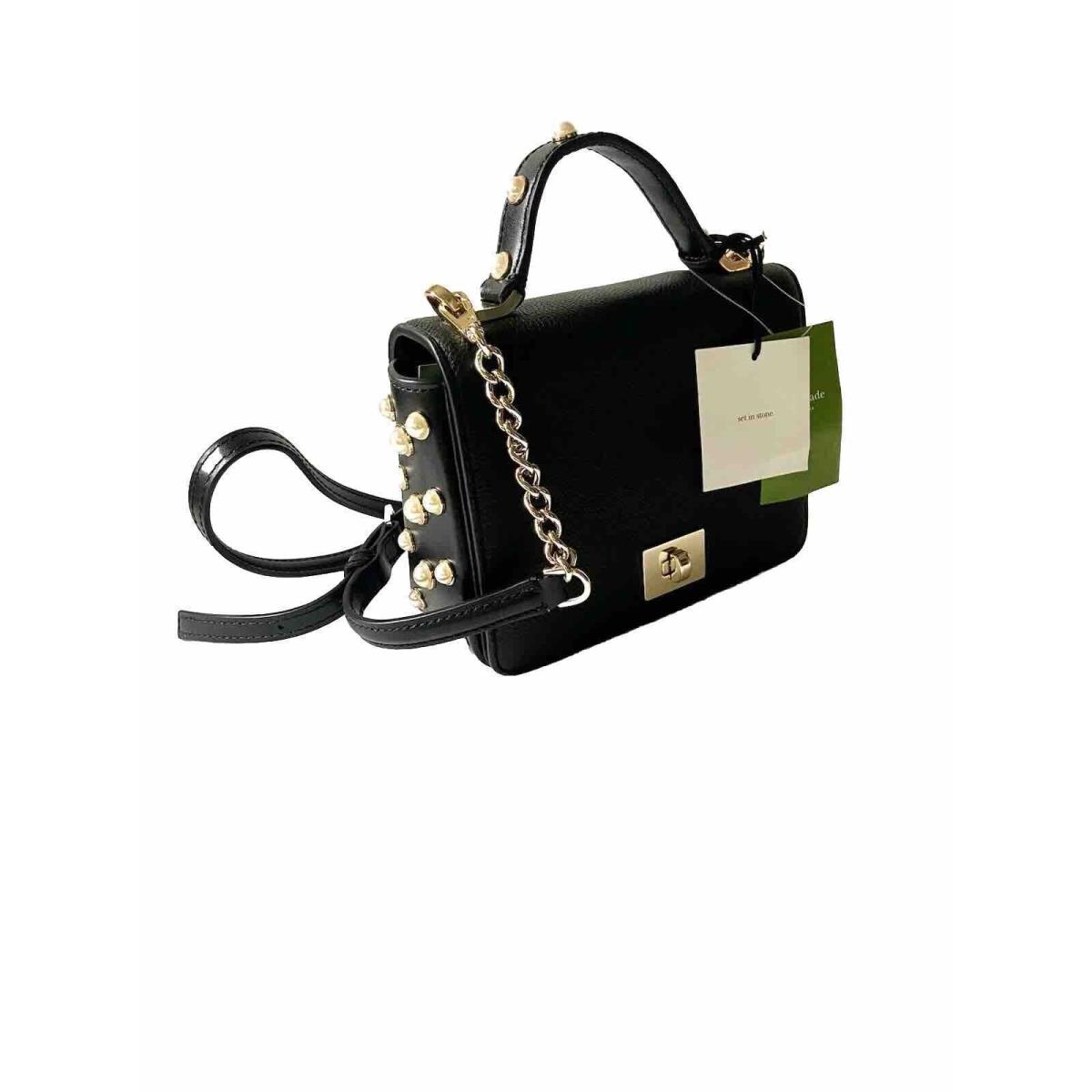 Kate Spade New York Maisie Serrano Place Pearl Black Leather Crossbody Bag