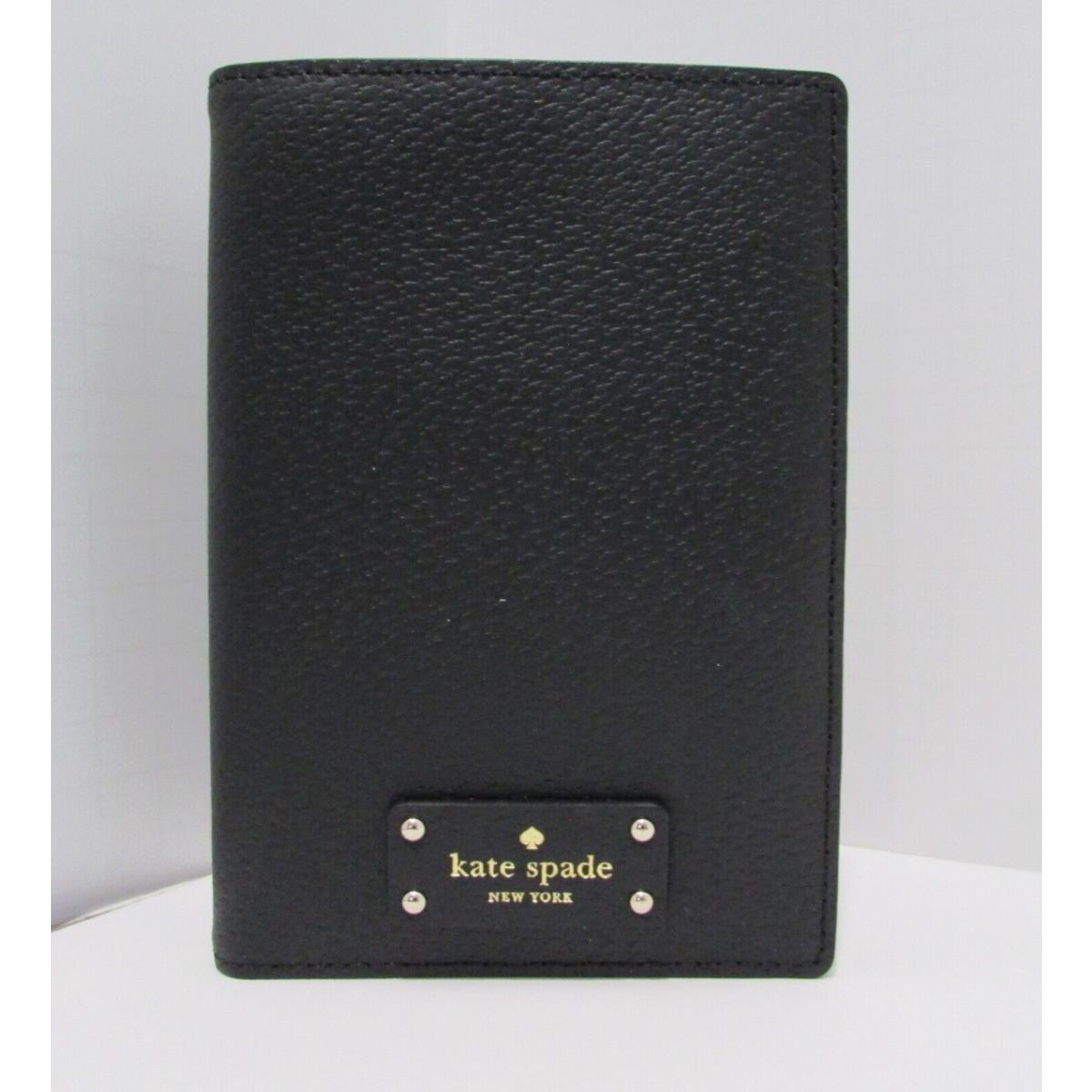 Kate Spade Imogene Grove Street Black Passport Wallet Case Leather