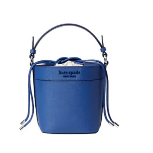 Kate Spade New York Cameron Monotone Blue Leather Small Bucket Bag