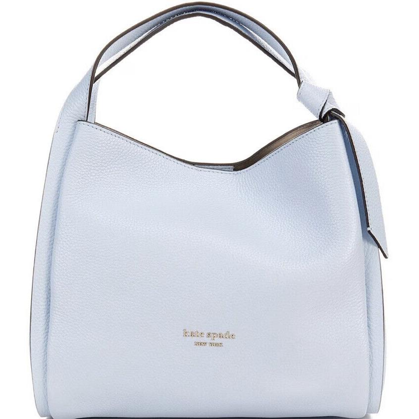 Kate Spade Leather Medium Knott Tote/crossbody Bag Watercolor Light Blue