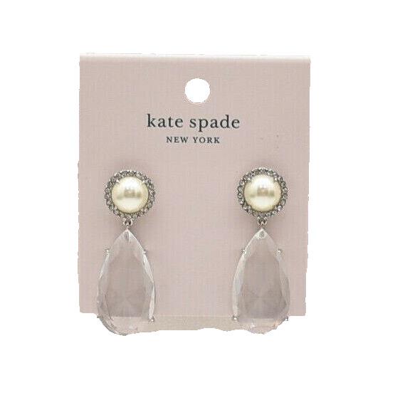 Kate Spade New York Glitz and Glam Drop Earrings Silvertone New