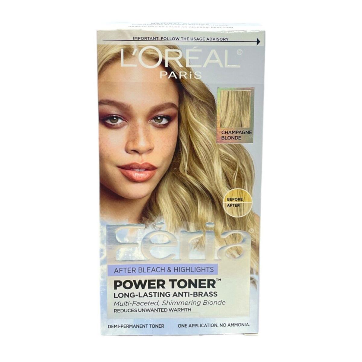 L`oreal Feria Powder Toner Long-lasting Anti-brass Champagne Blonde Lot Of 3 - Hair Shade: (Champagne Blonde)