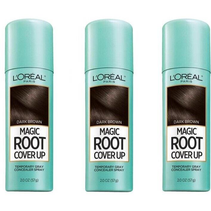 L`oreal Paris Magic Root Cover Up Dark Brown 2oz 3 Pack