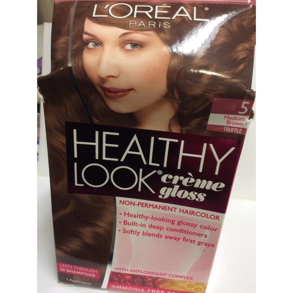 10 X Imperfect Box L`oreal Healthy Look Gloss Hair Color Medium Brown/truffle 5