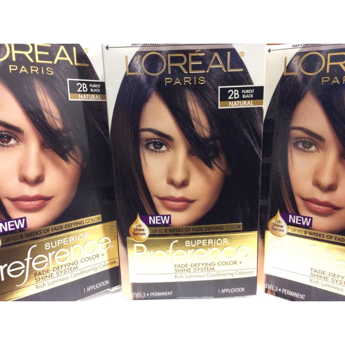 Lot OF 3 - L`oreal Paris Superior Preference 2B Puresst Black Natural New