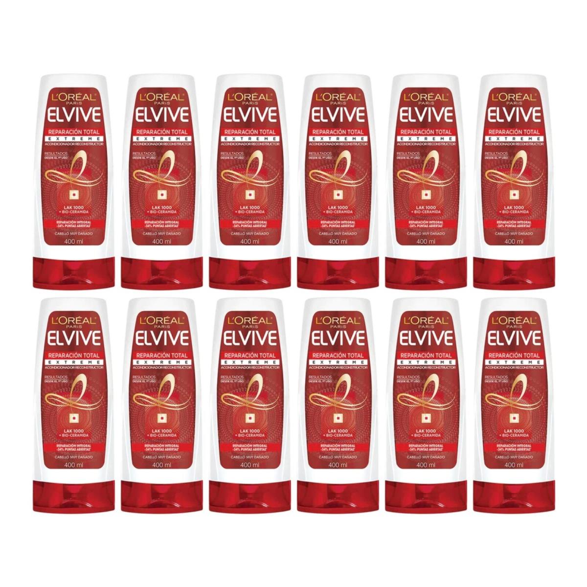 L`oréal L`or al Paris Elvive Reparaci n Total Extreme Acondicionador 13.5oz Pack of 12