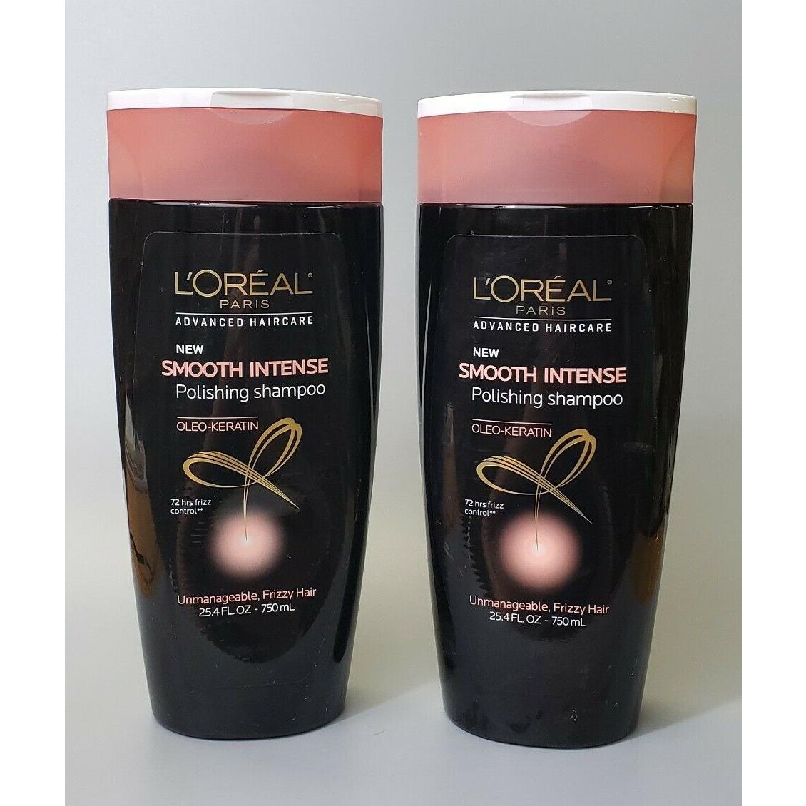 2 L`oreal Smooth Intense Polishing Shampoo 25.4 Oz. Each