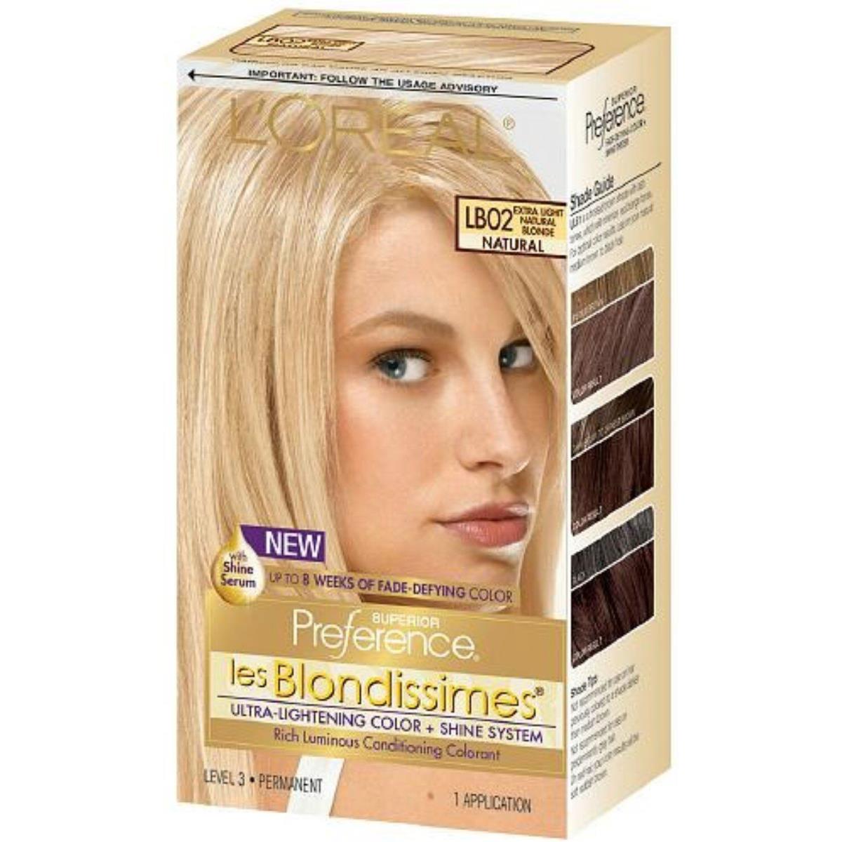 Loreal Preference Hair Color Natural Blonde Permanent Fade-defying LB02 2 Pack