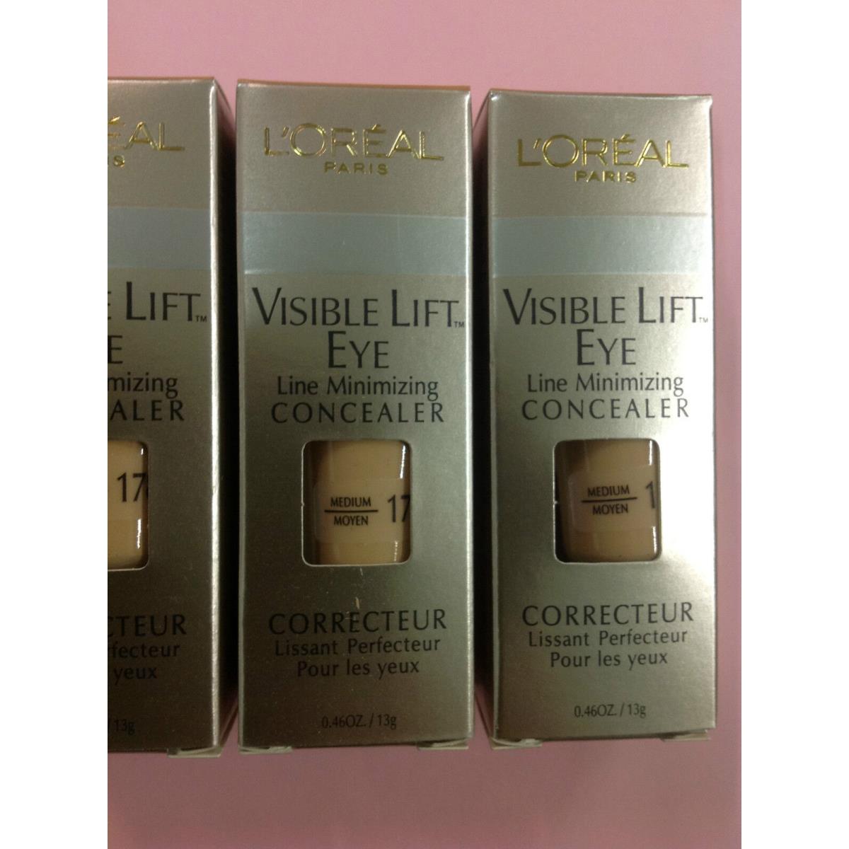 Lot of 3 L`oreal Visible Lift Eye Line Minimizing Concealer Medium 178