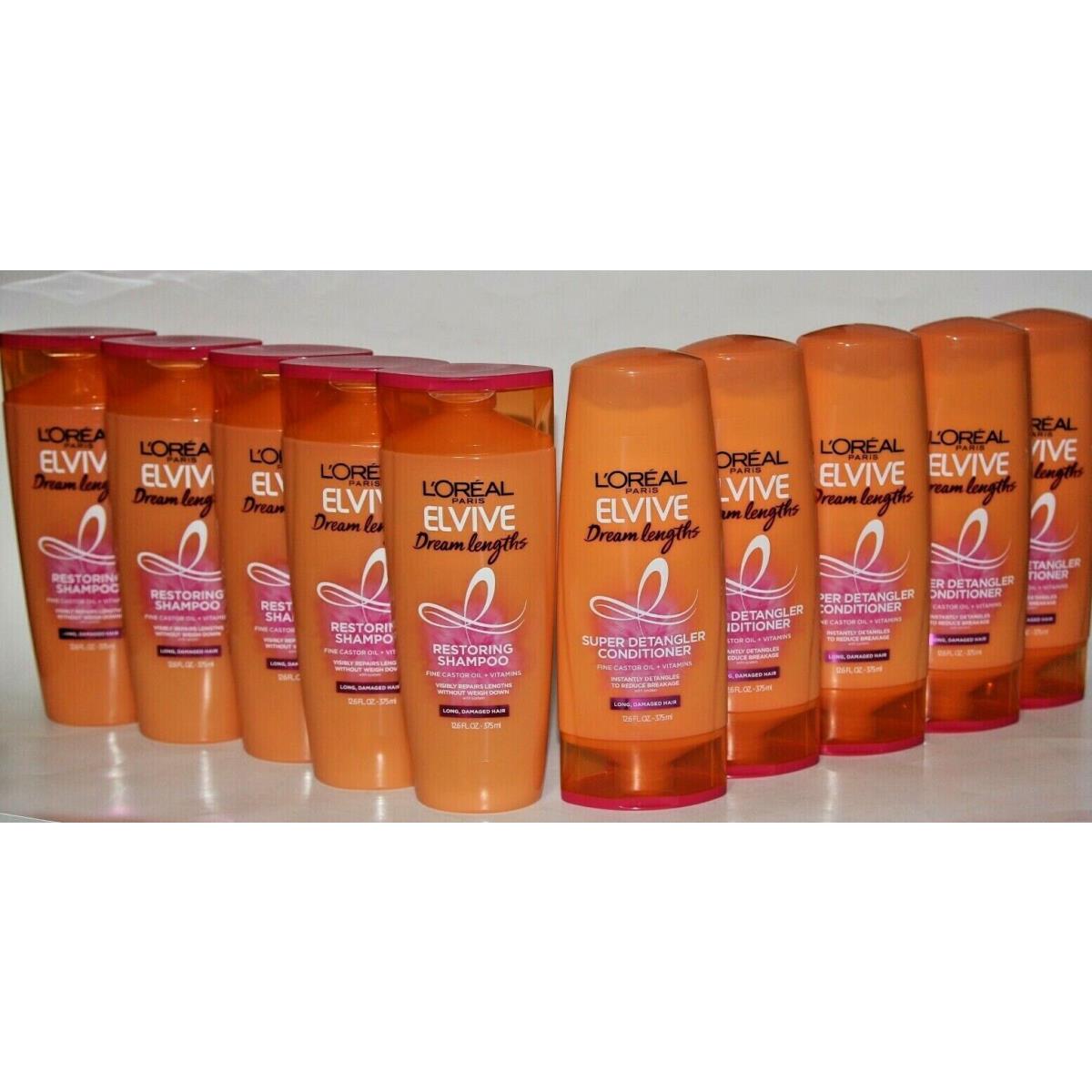 Lot 10 L`oreal Paris Elvive Dream Lengths Shampoo Conditioner 12.6FL OZ Loreal