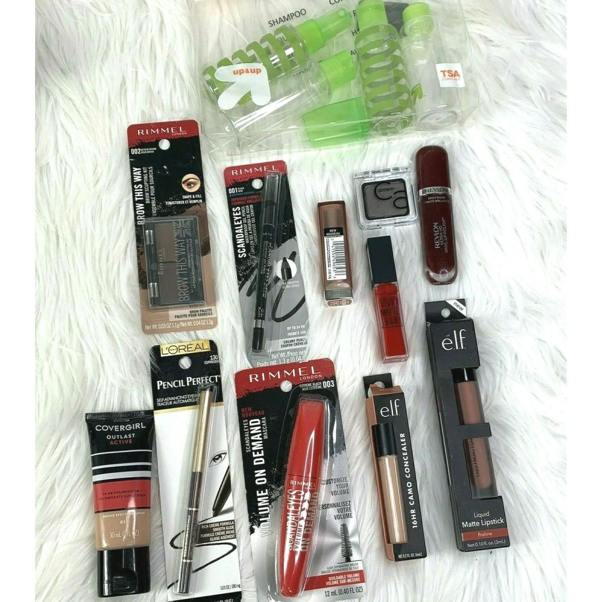 Makeup Lot 12 Piece Maybelline Rimmel Loreal Elf Mascara Eyeliner Eyeshadow Lip