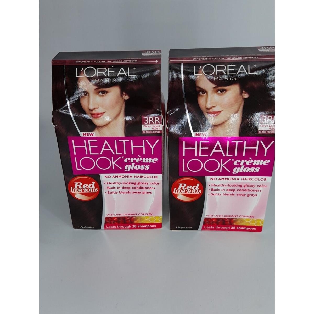 Lot of 2 L`oreal Health Look Haircolor 3RR Vibrant Darkest Auburn Black Currant