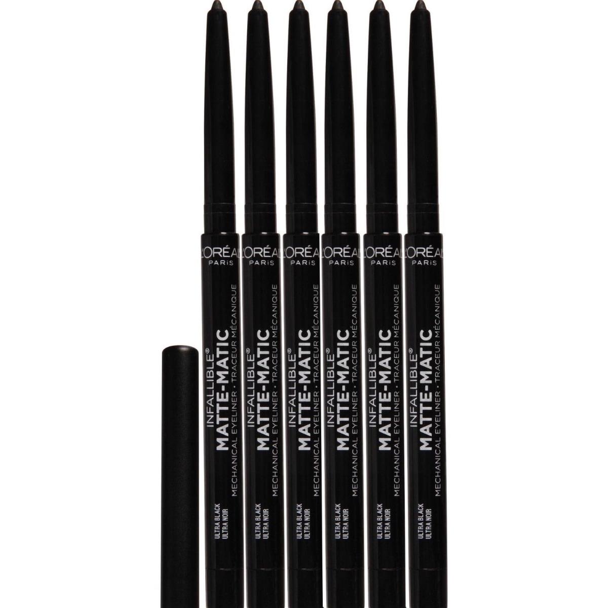 Lot Of 6 Loreal Infallible Matte-maticeyeliner Shade Ultra Black Full Size