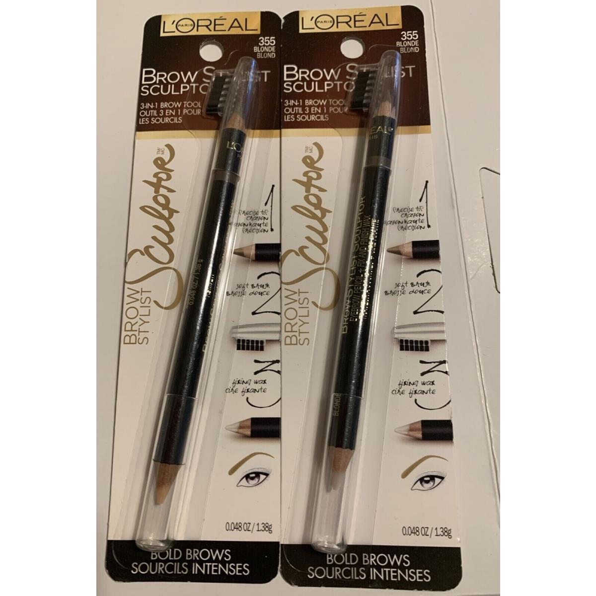 L`oréal Blonde #355 Loreal Brow Stylist Sculptor 3-in-1 Brow Tool Blonde 355 Lot Of 2