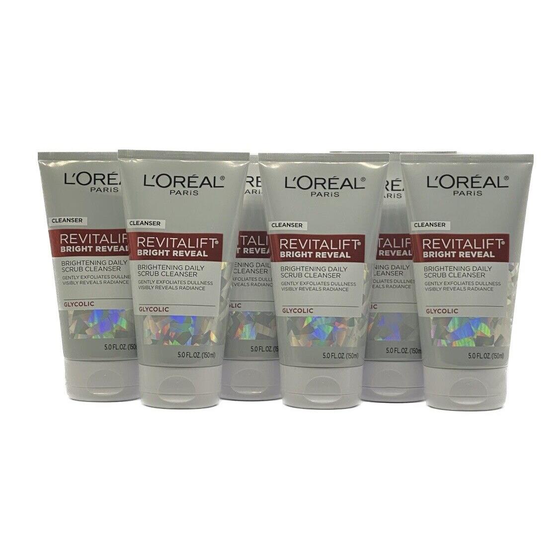 Lot OF 6 L`oreal Paris Revitalift Bright Reveal Daily Scrub Cleanser