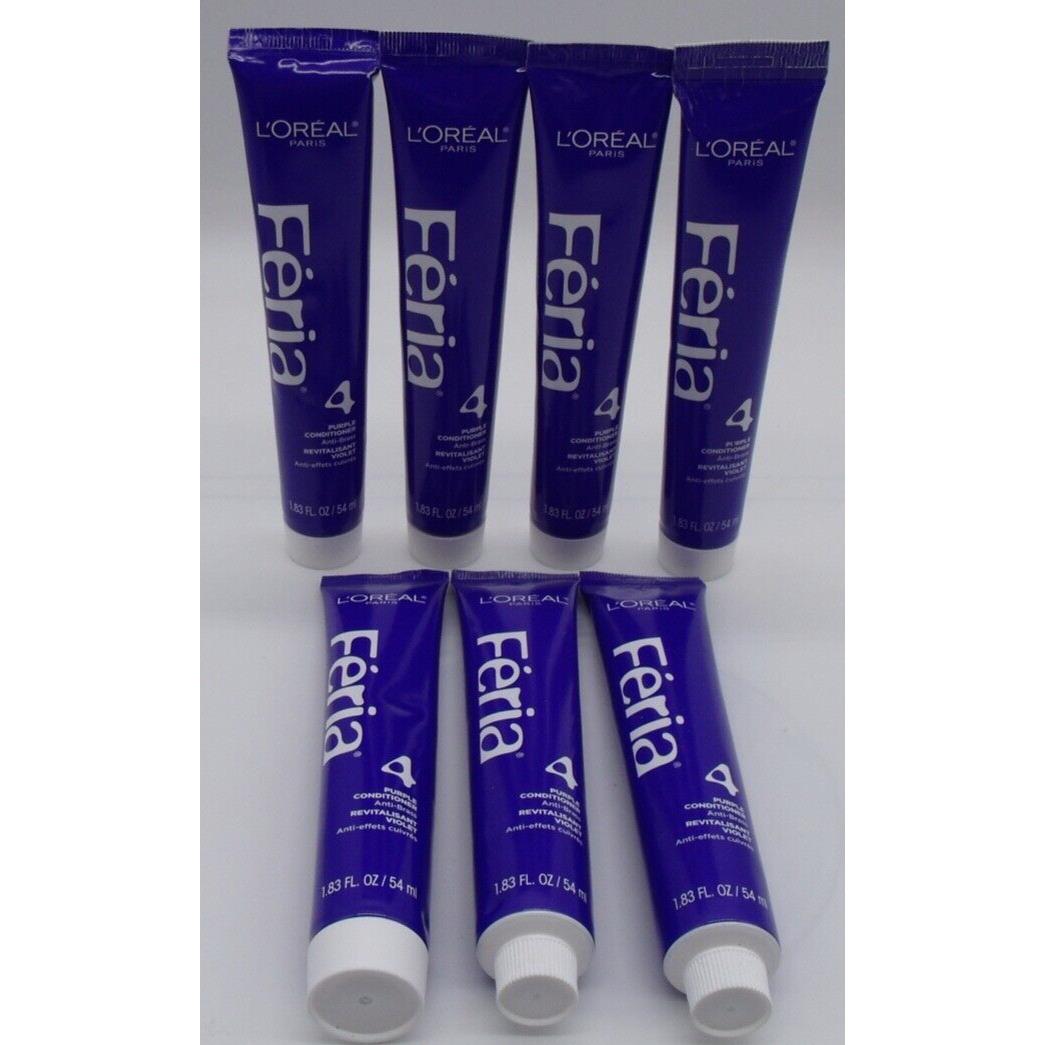 Lot of 7 Loreal Feria 4 Purple Conditioner 1.83 Oz Anti-brass