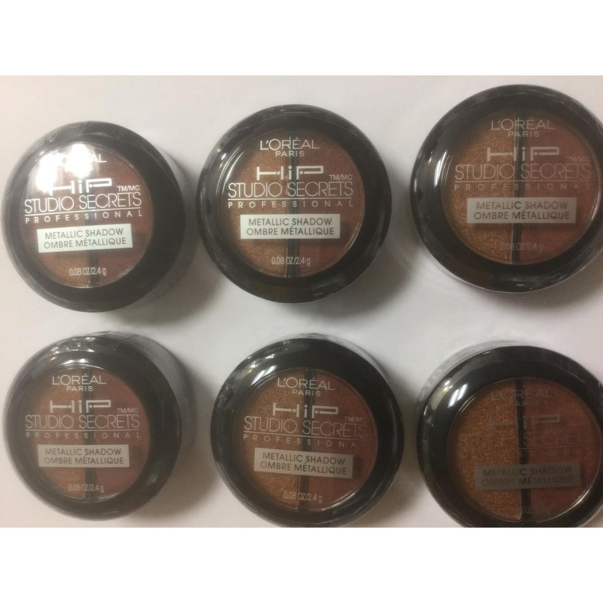 Lot OF 6 - L`oreal Hip Metallic Duo Eye Shadow Charged 910 New