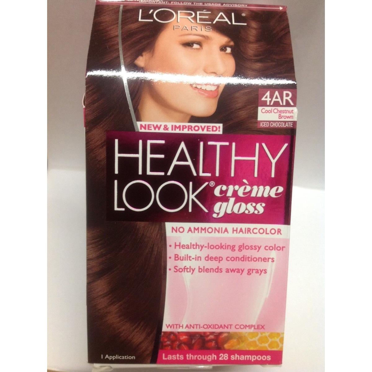 10 X L`oreal Healthy Look Cr Hair Color Cool Chestnut Brown/iced Chocolate 4AR