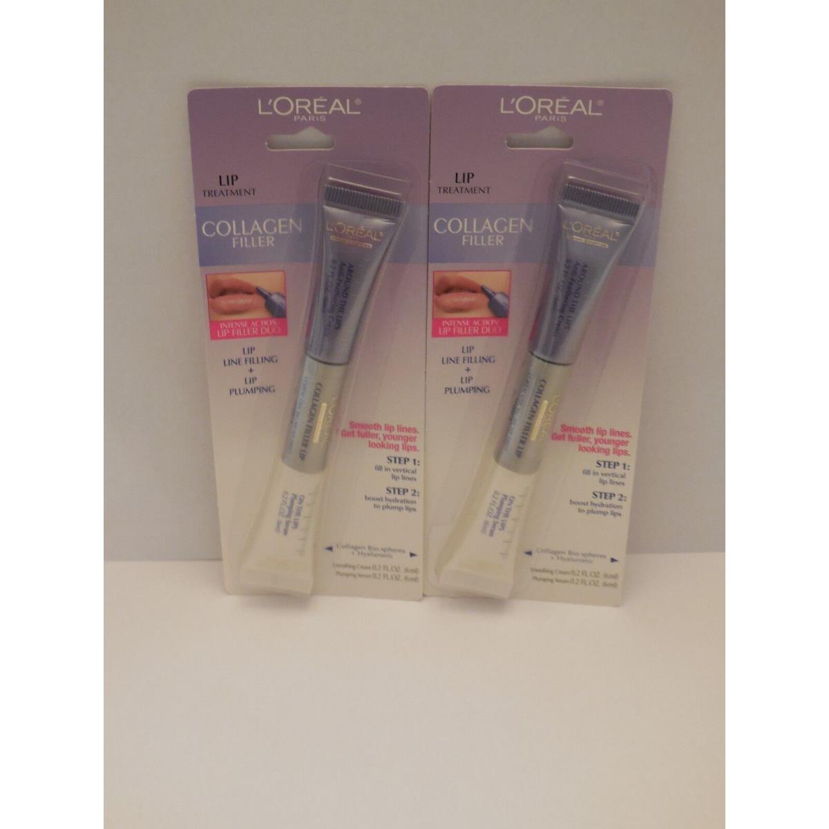 Lot of Two L`oreal Lip Treatment Collagen Filler .2 oz