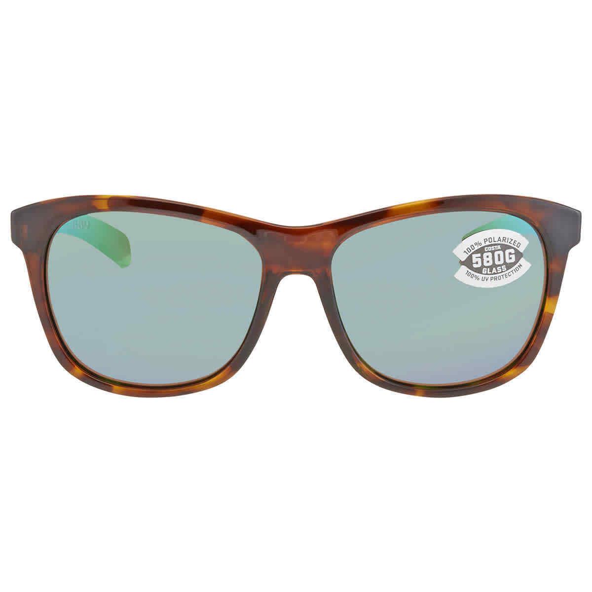 Costa Del Mar Vela Green Mirror Polarized Glass Square Men`s Sunglasses Wdr 295