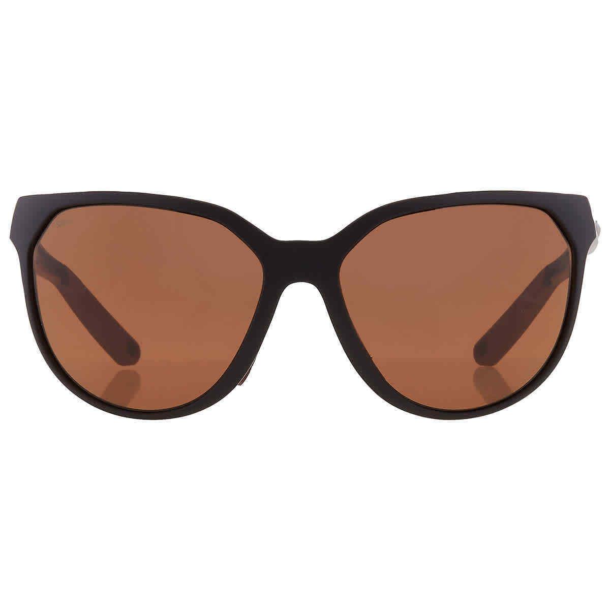 Costa Del Mar Mayfly Copper Polarized Polycarbonate Cat Eye Ladies Sunglasses - Frame: Black, Lens: Brown