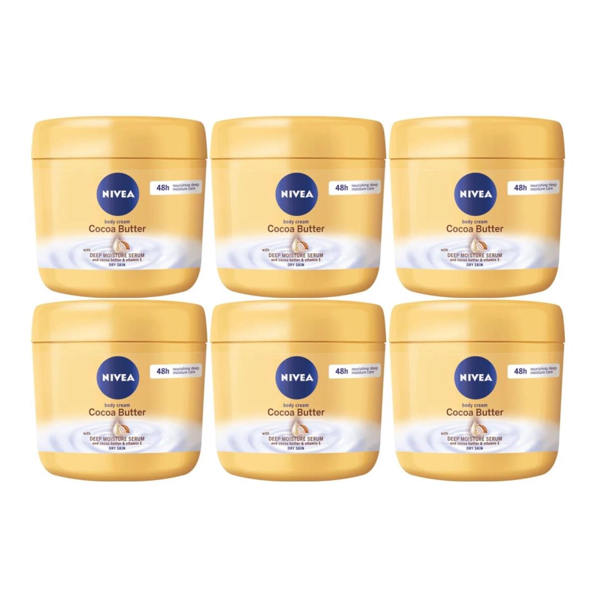 Nivea Cocoa Butter Body Cream with Vitamin E 13.5oz 400ml Pack of 6