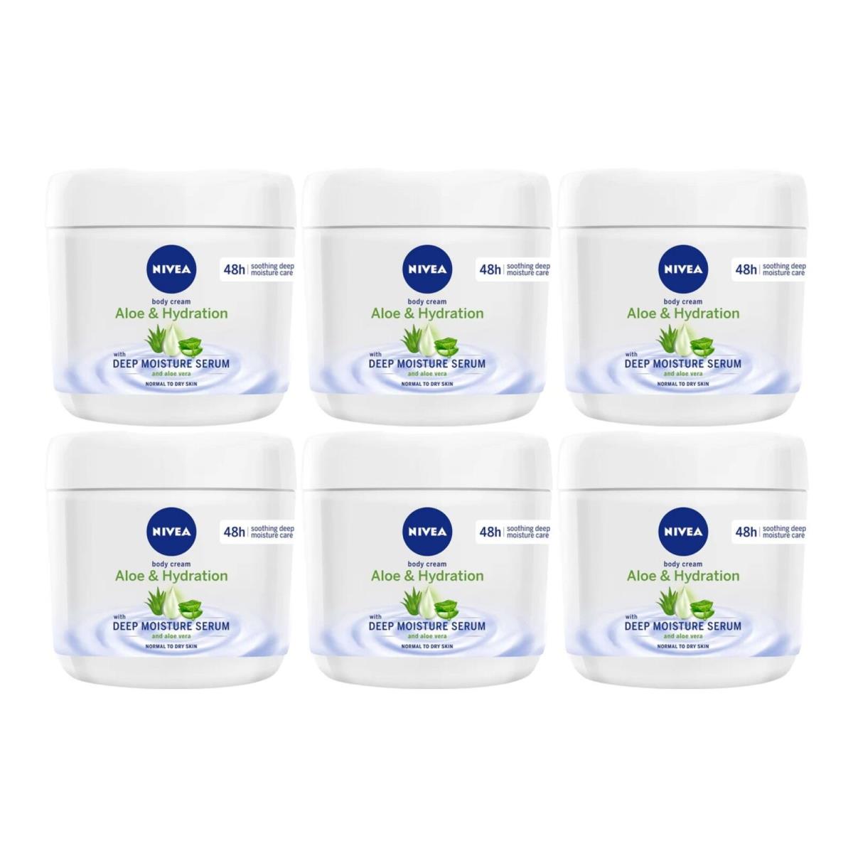 Nivea Aloe Hydration Body Cream with Aloe Vera 13.5oz 400ml Pack of 6