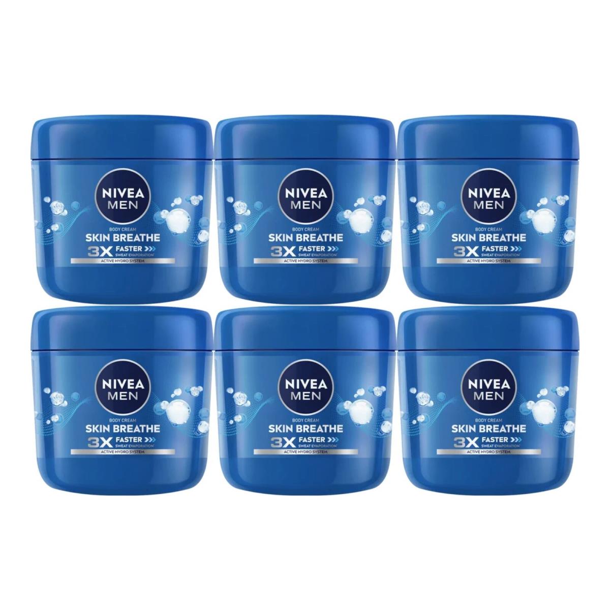 Nivea Men Skin Breath Body Cream 13.5oz 400ml Pack of 6