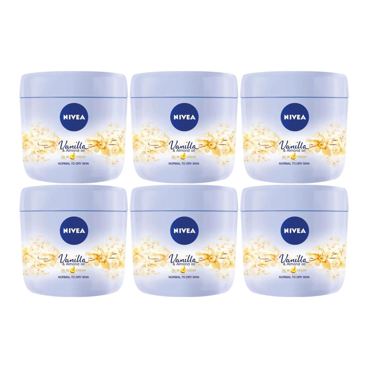 Nivea Vanilla Almond Oil Body Cream 13.5oz 400ml Pack of 6